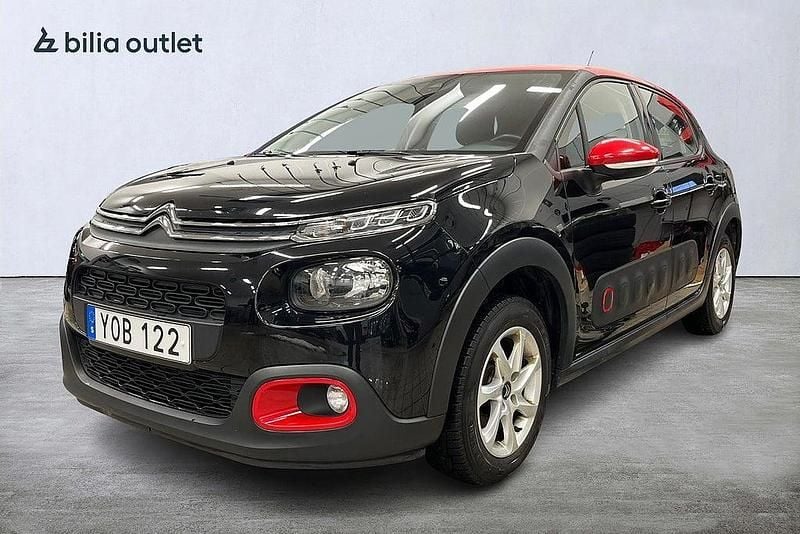 Svart Begagnad 2018 Citroën C3 Halvkombi | 104 900 kr (Marknadspris) - Bild 1/3