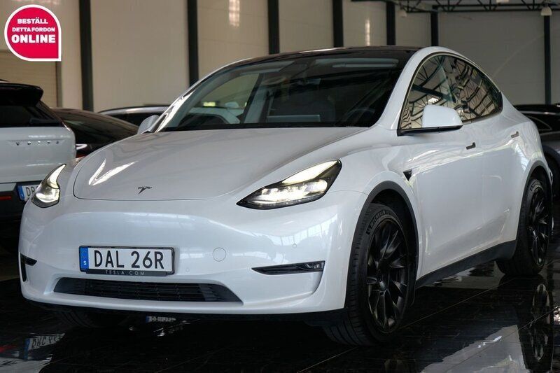 Vit Begagnad 2021 Tesla Model Y Long Range SUV | 349 500 kr (Superpris) - Bild 1/4