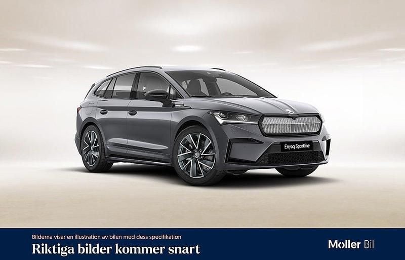 Grå Begagnad 2024 Skoda Enyaq iV RS SUV | 519 900 kr (Marknadspris) - Bild 1/4