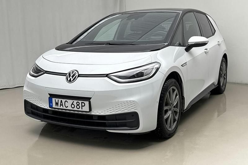 Vit Begagnad 2023 VW ID.3 Comfortline Halvkombi | 274 900 kr (Bra pris) - Bild 1/4