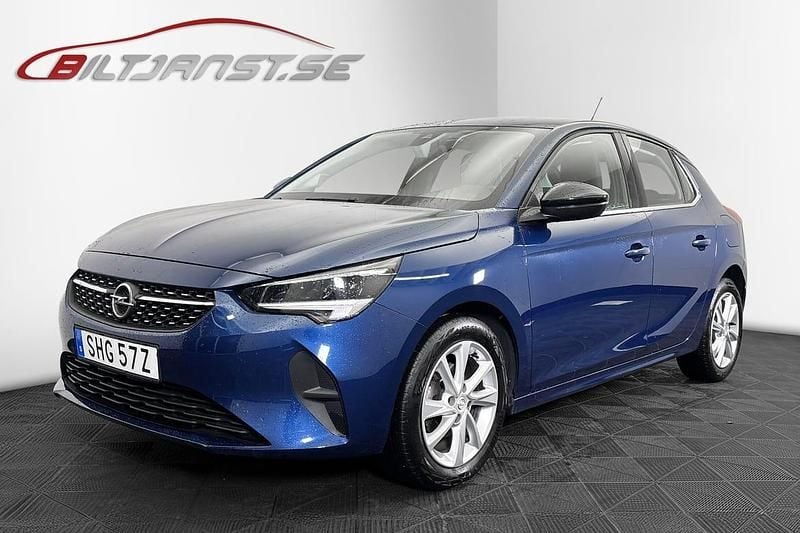 Blå (nautic blue) Begagnad 2021 Opel Corsa Elegance Halvkombi | 139 900 kr (Superpris) - Bild 1/4