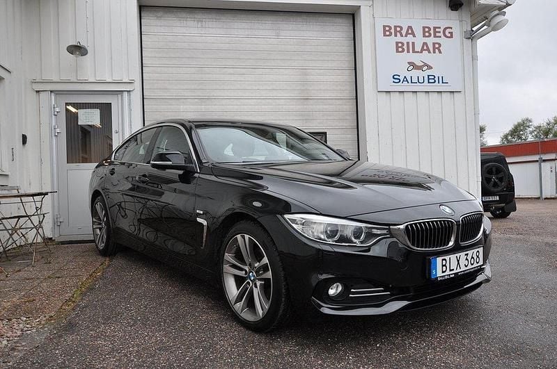 Svart (black sapphire metallic) Begagnad 2014 BMW 420 Gran Coupé Luxury Line Sportkupé | 179 000 kr (Superpris) - Bild 1/4