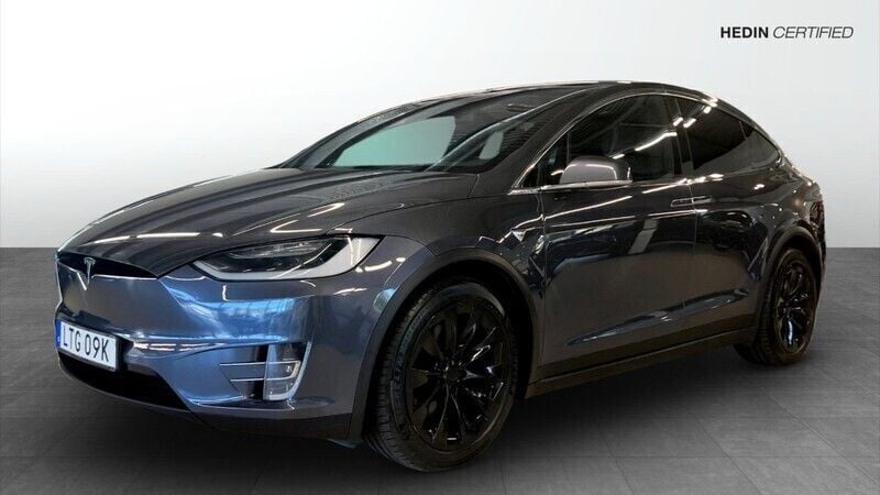 Grå (grey) Begagnad 2019 Tesla Model X Long Range SUV | 399 900 kr - Bild 1/4
