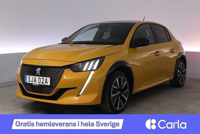 Begagnad Peugeot e-208 GT 100 kW (136 HK) 2022 Gul Halvkombi