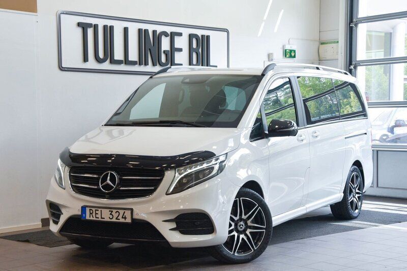 Vit Begagnad 2018 Mercedes V250 Avantgarde Minibuss | 539 900 kr (Dyr) - Bild 1/4