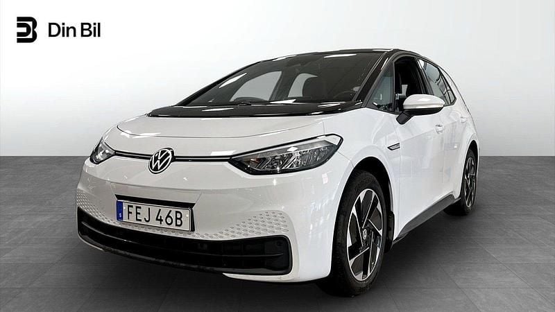 Vit Begagnad 2021 VW ID.3 Pro Performance Halvkombi | 249 900 kr (Bra pris) - Bild 1/4