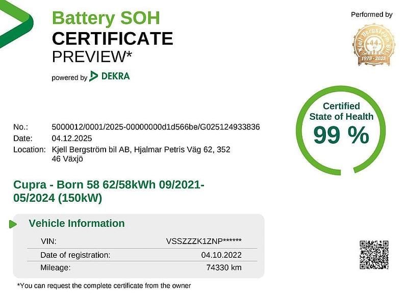 Begagnad Cupra Born 150 kW (204 HK) 2022 Grå Halvkombi