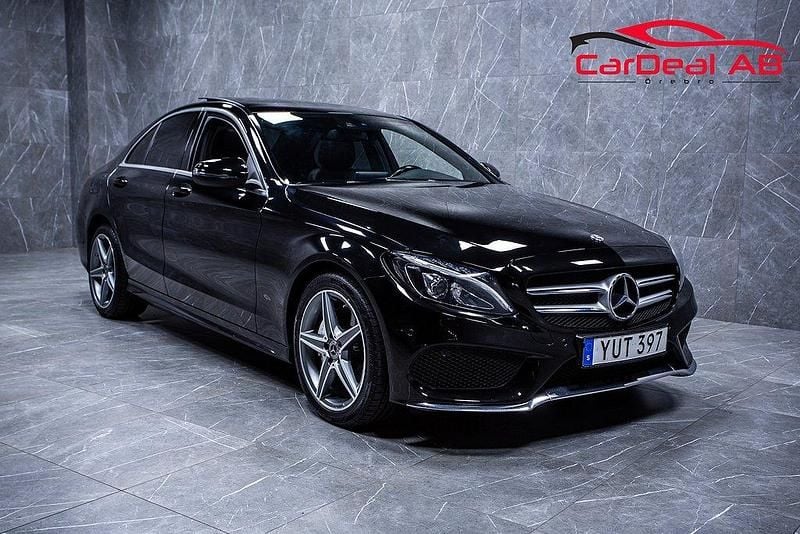 Svart Begagnad 2018 Mercedes C220 AMG Sedan | 274 800 kr (Marknadspris) - Bild 1/4