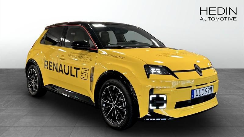 Gul (yellow) Ny 2025 Renault R5 Iconic Halvkombi | 437 600 kr (Lite dyr) - Bild 1/4