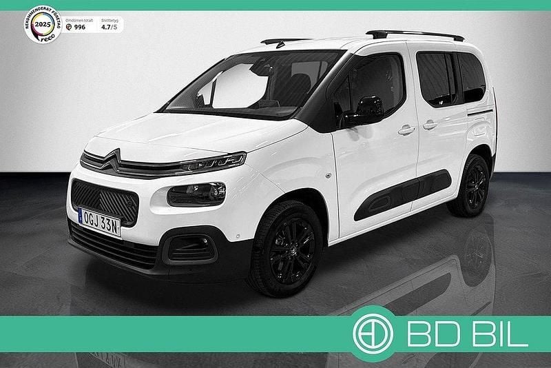 Vit Begagnad 2022 Citroën e-Berlingo Shine Minibuss | 239 900 kr (Marknadspris) - Bild 1/3