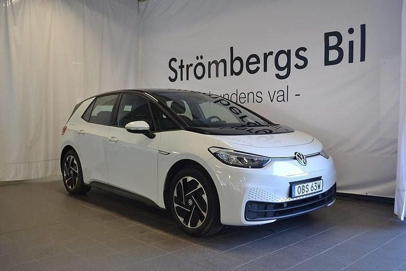 Vit Begagnad 2020 VW ID.3 Pro Performance Halvkombi | 219 000 kr (Marknadspris) - Bild 1/4