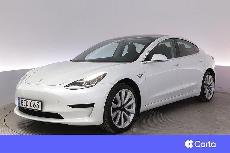 Vit Begagnad 2020 Tesla Model 3 Standard Range Plus Sedan | 259 900 kr (Marknadspris) - Bild 1/4