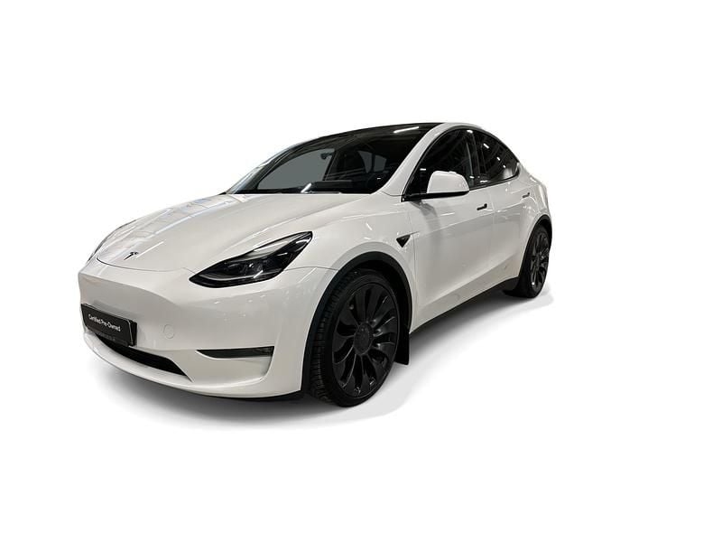 Vit Begagnad 2023 Tesla Model Y Performance SUV | 452 300 kr - Bild 1/4