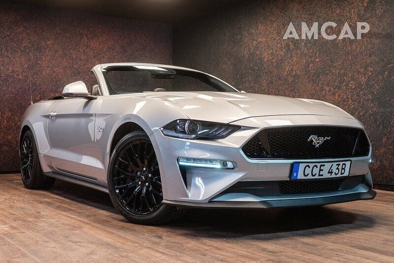 Silver Begagnad 2018 Ford Mustang GT Convertible Cab | 499 500 kr (Marknadspris) - Bild 1/4