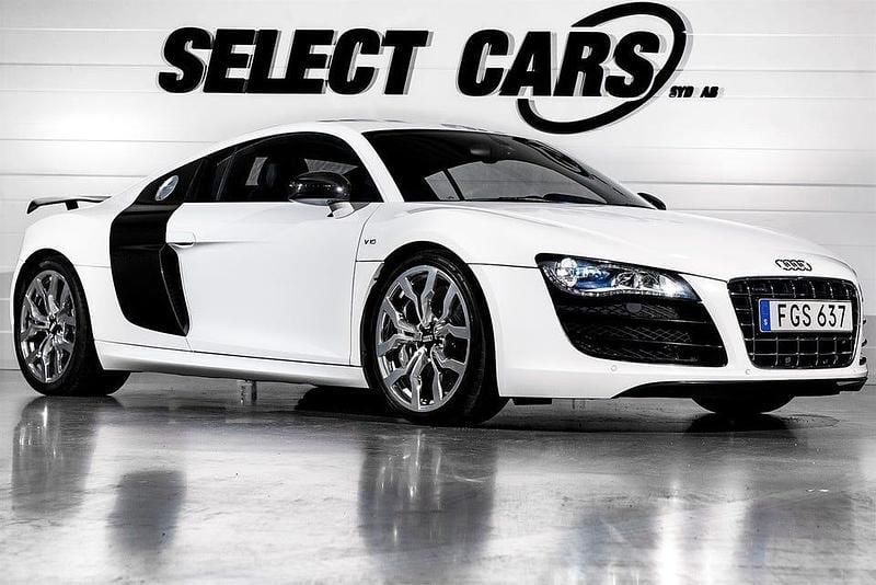 Begagnad Audi R8 Coupé Exclusive 525 HK (386 kW) 2010 Vit Sportkupé