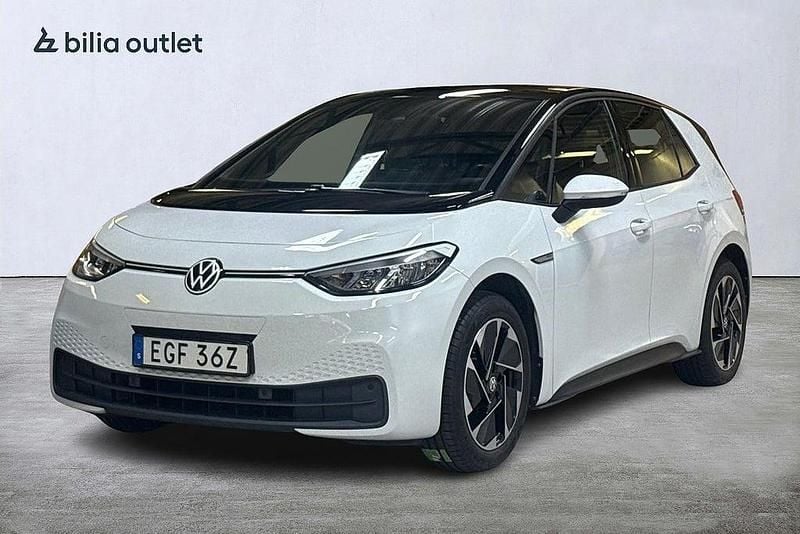 Vit Begagnad 2021 VW ID.3 Pro Halvkombi | 224 900 kr (Bra pris) - Bild 1/4
