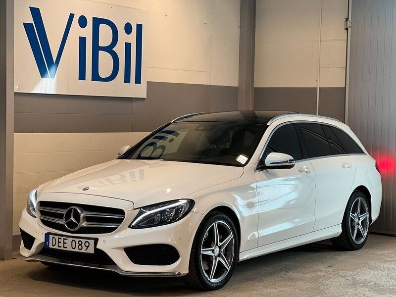 Vit Begagnad 2015 Mercedes C220 AMG line Kombi | 259 900 kr (Dyr) - Bild 1/4