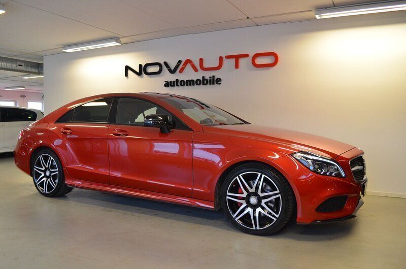 Hyacinröd metallic Begagnad 2017 Mercedes CLS350 AMG Sportkupé | 339 000 kr (Lite dyr) - Bild 1/4