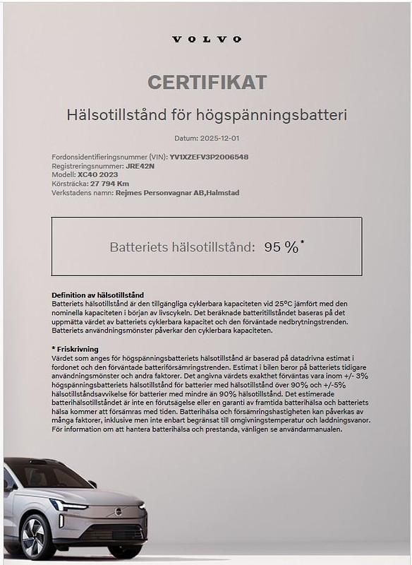 Begagnad Volvo XC40 Single Motor 175 kW (238 HK) 2022 Svart SUV