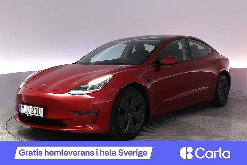 Röd Begagnad 2020 Tesla Model 3 Long Range AWD Sedan | 316 900 kr (Marknadspris) - Bild 1/4