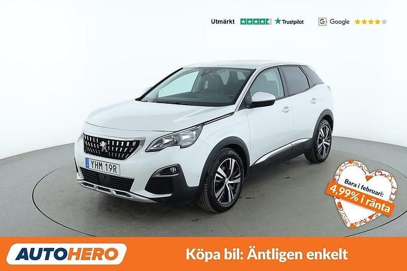 Vit Begagnad 2019 Peugeot 3008 Allure SUV | 179 000 kr (Bra pris) - Bild 1/4