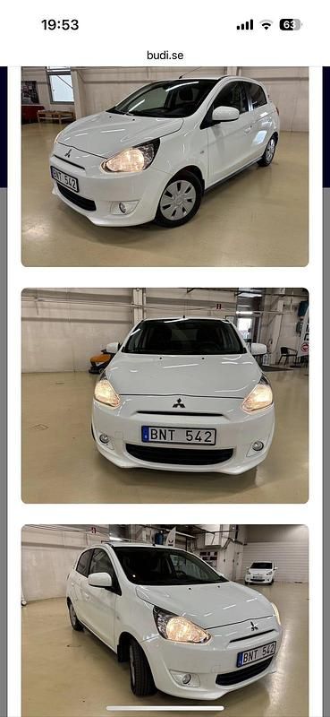 Vit Begagnad 2013 Mitsubishi Space Star Halvkombi | 49 000 kr (Marknadspris) - Bild 1/4