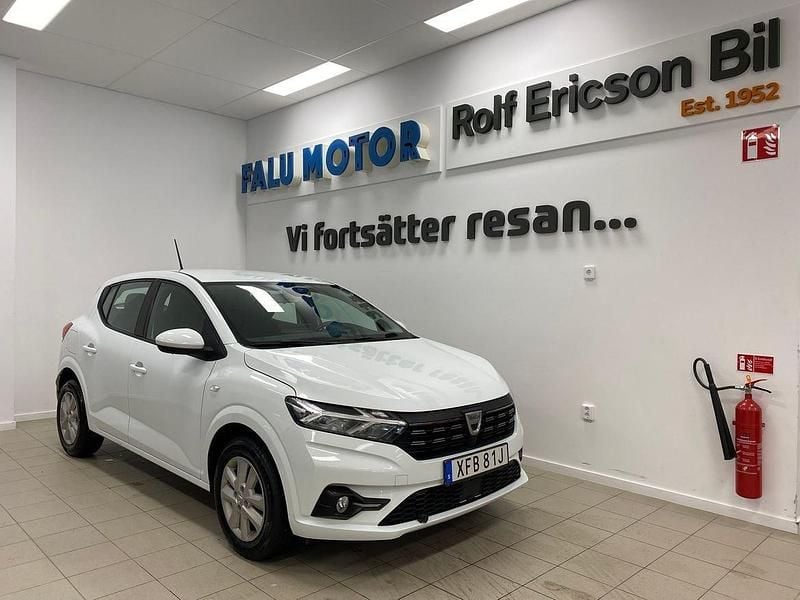 Vit Begagnad 2022 Dacia Sandero Comfort Halvkombi | 159 500 kr (Marknadspris) - Bild 1/4