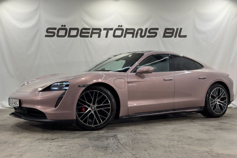Ljusröd Begagnad 2021 Porsche Taycan 4S Sport Sedan | 789 900 kr - Bild 1/2