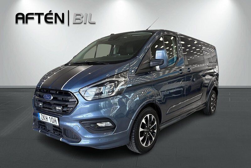 Blå Begagnad 2021 Ford Transit Custom Sport Van | 449 900 kr - Bild 1/3