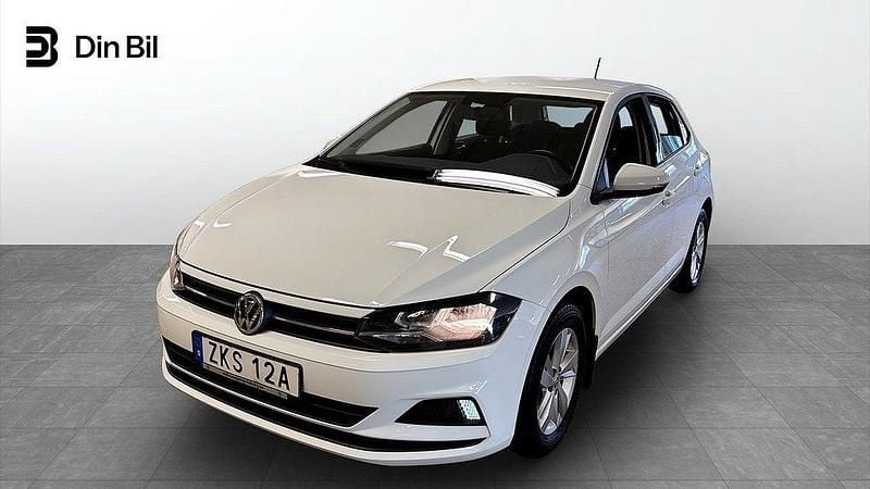 Vit (pure white) Begagnad 2019 VW Polo Halvkombi | 154 900 kr (Marknadspris) - Bild 1/4