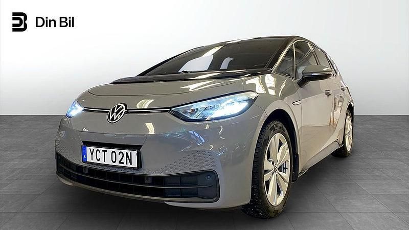 Grå Begagnad 2020 VW ID.3 Pro Performance Halvkombi | 214 900 kr (Marknadspris) - Bild 1/4