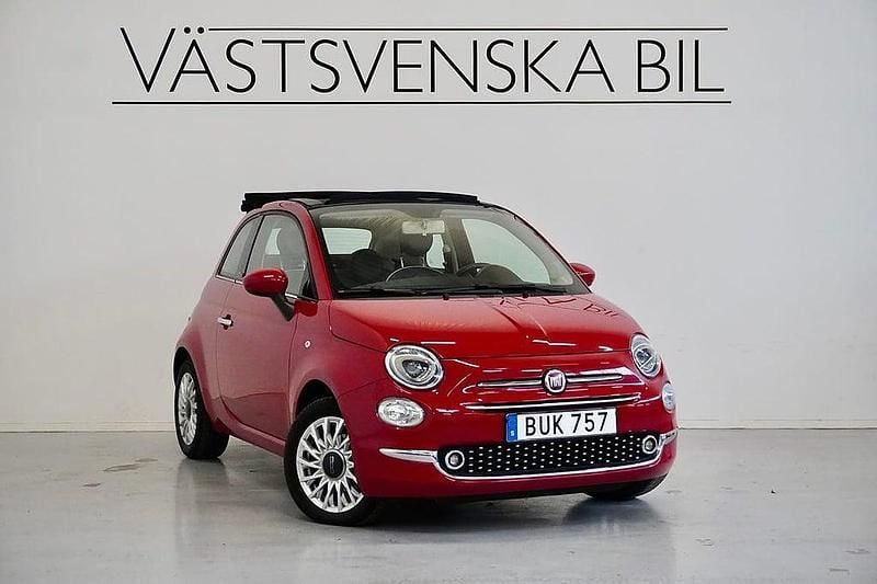 Röd Begagnad 2018 Fiat 500C Lounge Cab | 89 000 kr (Marknadspris) - Bild 1/4
