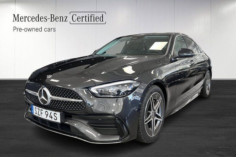 Grå Begagnad 2024 Mercedes C220 AMG line Sedan | 479 000 kr (Marknadspris) - Bild 1/4