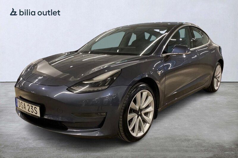 Grå Begagnad 2020 Tesla Model 3 Long Range Sedan | 284 900 kr (Marknadspris) - Bild 1/4