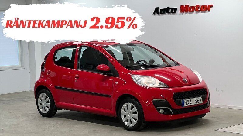 Röd Begagnad 2012 Peugeot 107 Halvkombi | 34 900 kr (Bra pris) - Bild 1/3