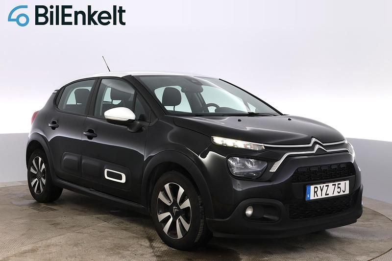 Svart Begagnad 2020 Citroën C3 PureTech Halvkombi | 124 900 kr (Marknadspris) - Bild 1/4