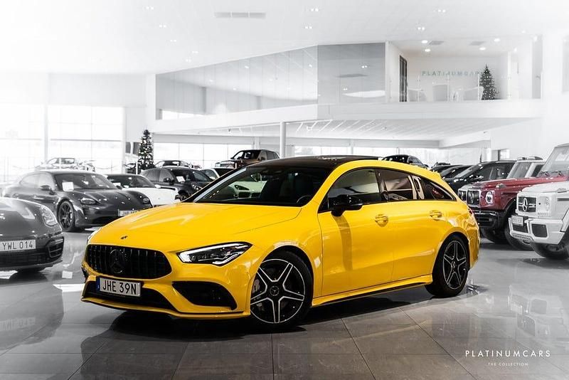 Begagnad Mercedes CLA35 AMG Shooting Brake AMG 306 HK (225 kW) 2019 Gul (solgul) Kombi