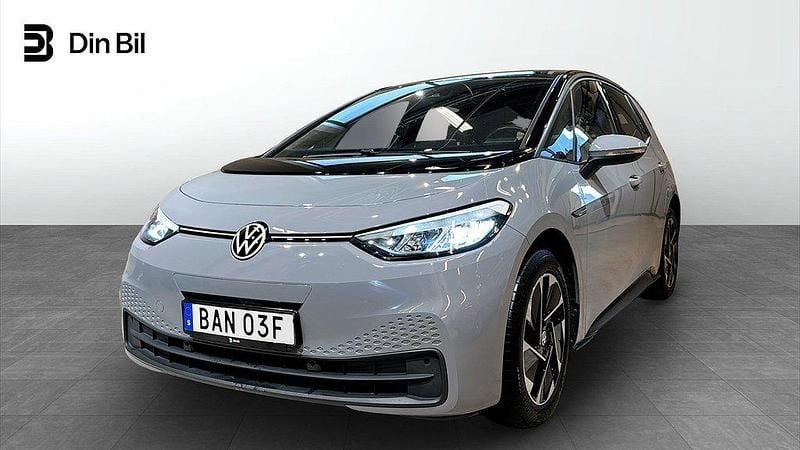 Grå (moonstone grey black) Begagnad 2022 VW ID.3 Comfortline Halvkombi | 289 900 kr (Bra pris) - Bild 1/4