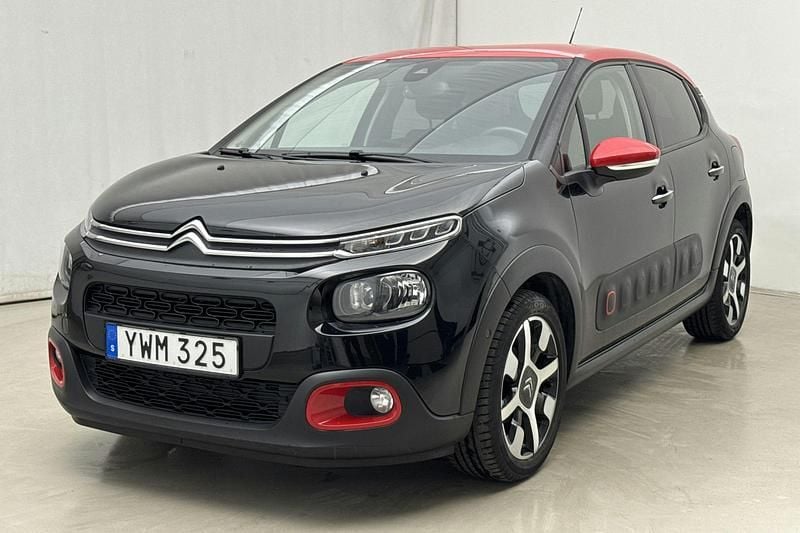 Svart Begagnad 2018 Citroën C3 Shine Halvkombi | 84 900 kr (Bra pris) - Bild 1/4