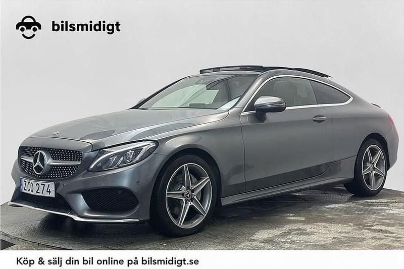 Grå Begagnad 2017 Mercedes C220 AMG line Sportkupé | 199 900 kr (Bra pris) - Bild 1/3