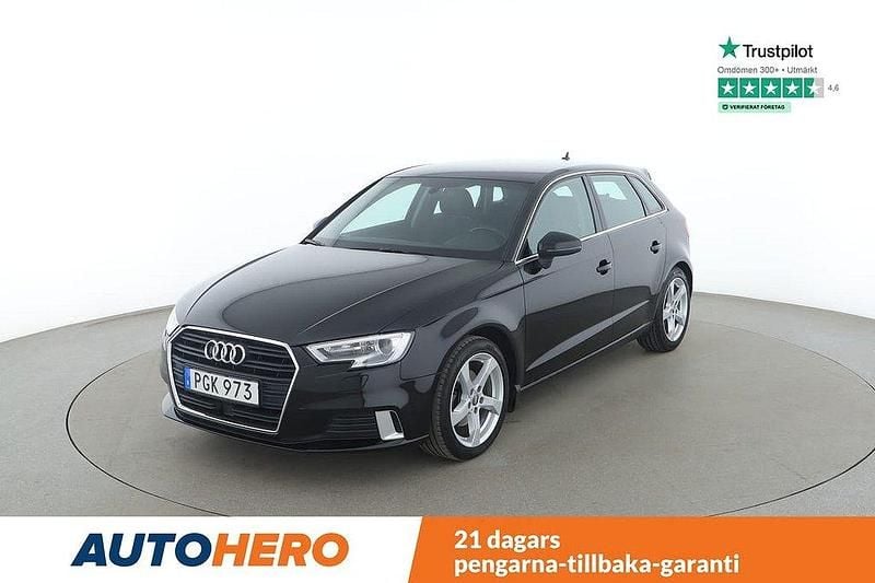 Svart Begagnad 2017 Audi A3 Sportback Comfort Halvkombi | 152 000 kr (Bra pris) - Bild 1/4