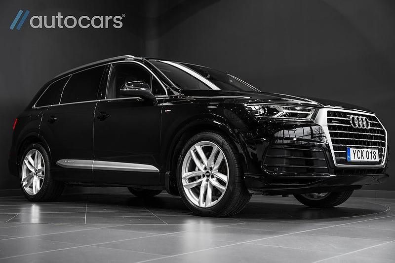 Svart Begagnad 2016 Audi Q7 S-Line SUV | 375 000 kr (Marknadspris) - Bild 1/4