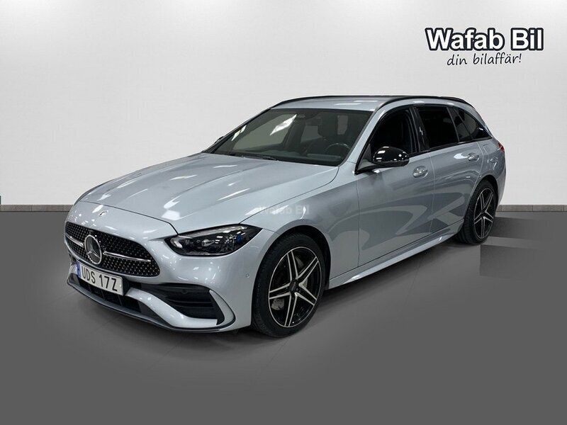 Silver Begagnad 2021 Mercedes C300e AMG line Kombi | 479 000 kr - Bild 1/4