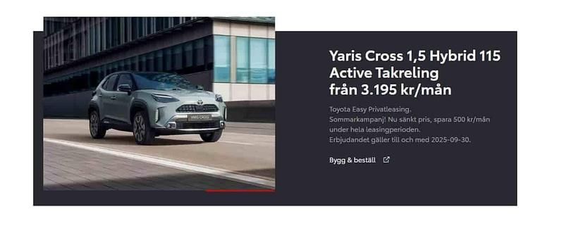 Röd Ny 2025 Toyota Yaris Cross SUV | 294 900 kr (Superpris) - Bild 1/1
