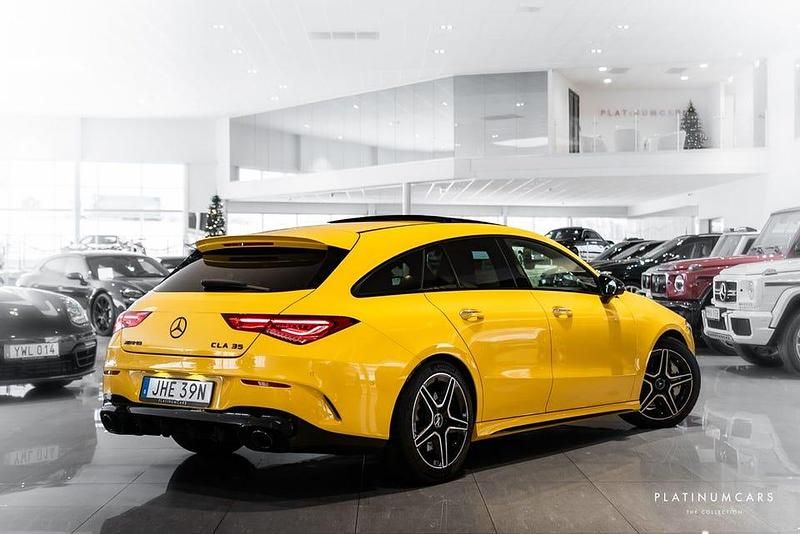 Begagnad Mercedes CLA35 AMG Shooting Brake AMG 306 HK (225 kW) 2019 Gul (solgul) Kombi