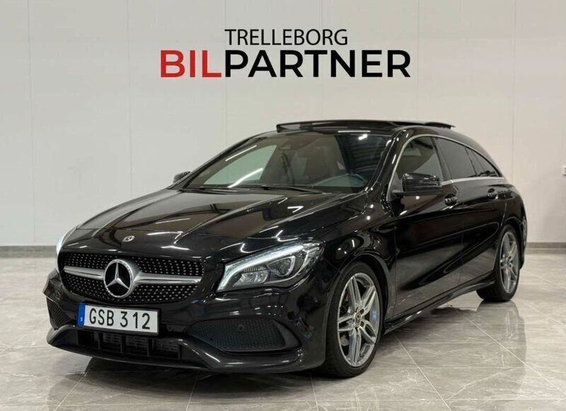 Svart Begagnad 2018 Mercedes CLA200 Shooting Brake AMG Kombi | 194 900 kr (Marknadspris) - Bild 1/4