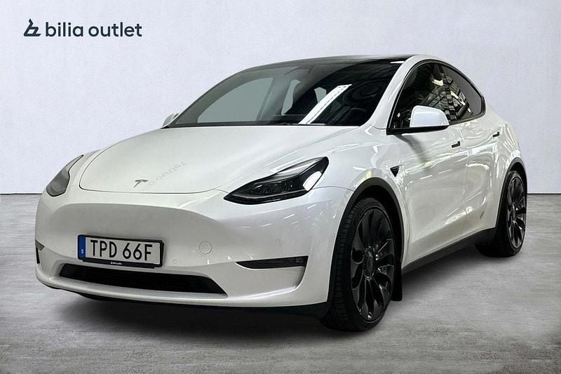 Vit Begagnad 2022 Tesla Model Y Performance SUV | 399 900 kr - Bild 1/3