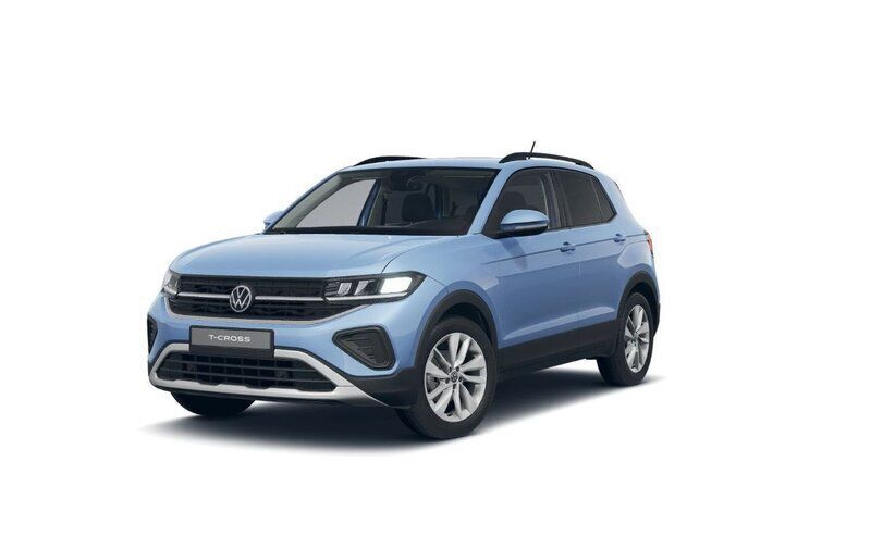 Ljusblå (clear blue metallic) Ny 2024 VW T-Cross Edition SUV | 248 900 kr (Bra pris) - Bild 1/4