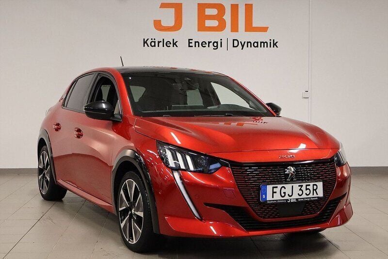 Röd Begagnad 2021 Peugeot e-208 GT Halvkombi | 204 900 kr - Bild 1/4