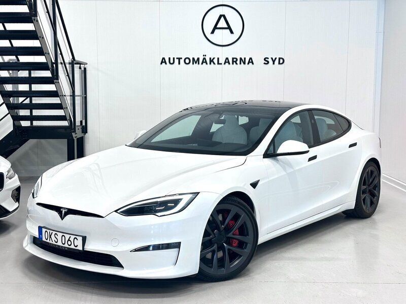 Vit Begagnad 2023 Tesla Model S Plaid Sedan | 979 900 kr - Bild 1/4